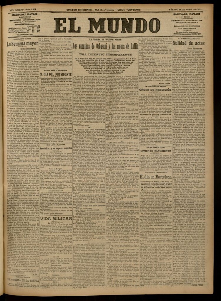 Miniatura de El Mundo del 11 de abril de 1914