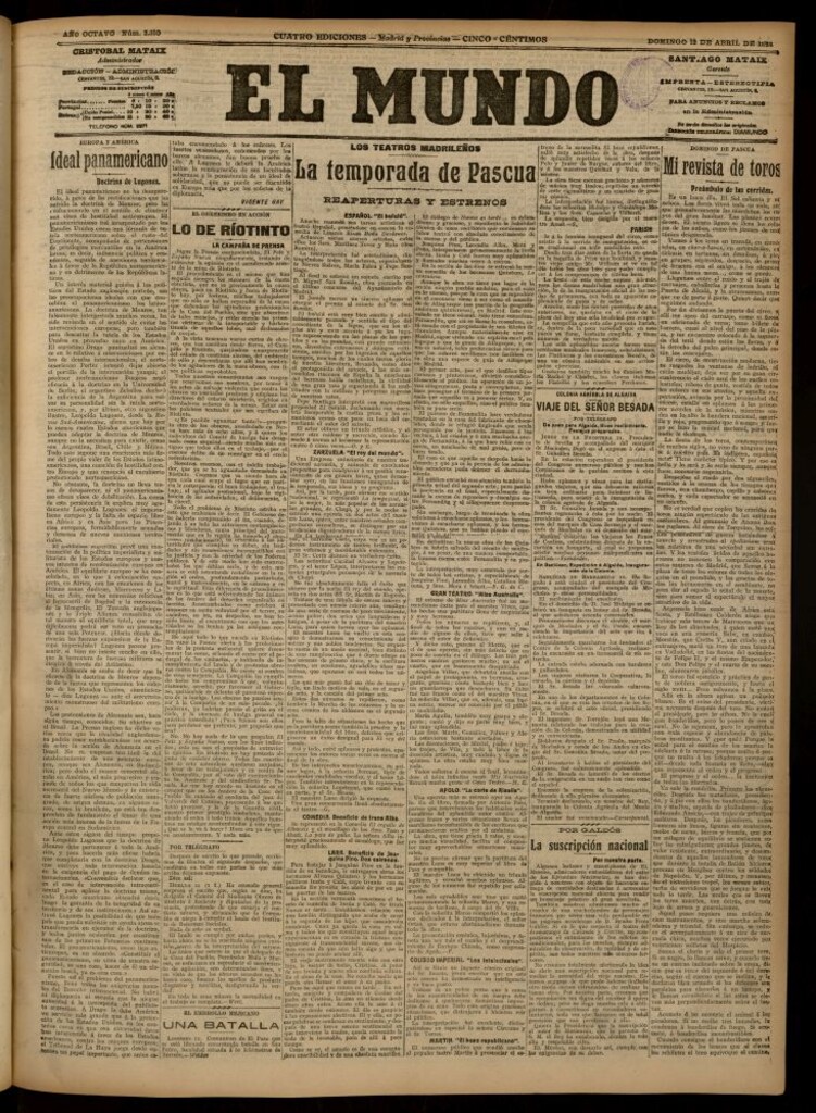 Miniatura de El Mundo del 12 de abril de 1914