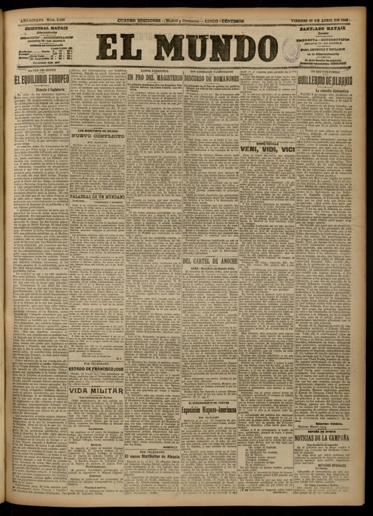 Miniatura de El Mundo del 24 de abril de 1914