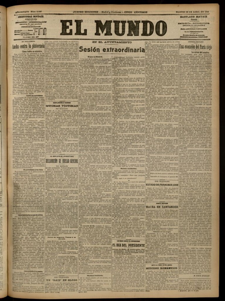 Miniatura de El Mundo del 28 de abril de 1914