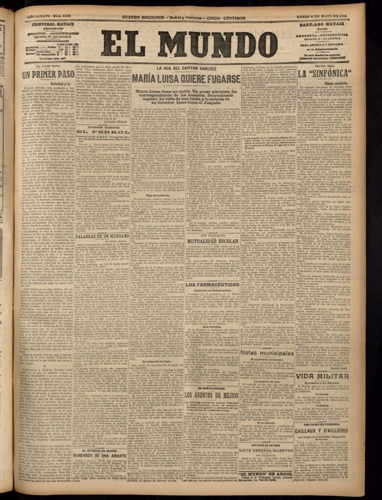 Miniatura de El Mundo del 4 de mayo de 1914 (edición de provincias)