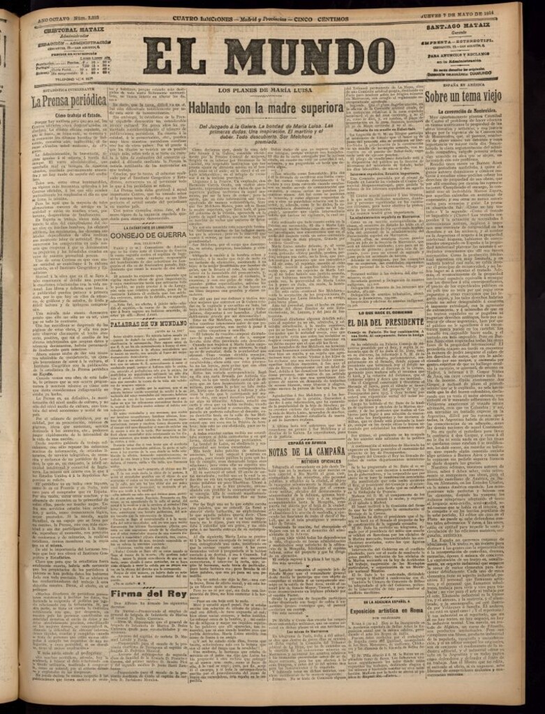 Miniatura de El Mundo del 7 de mayo de 1914 (edición de provincias)