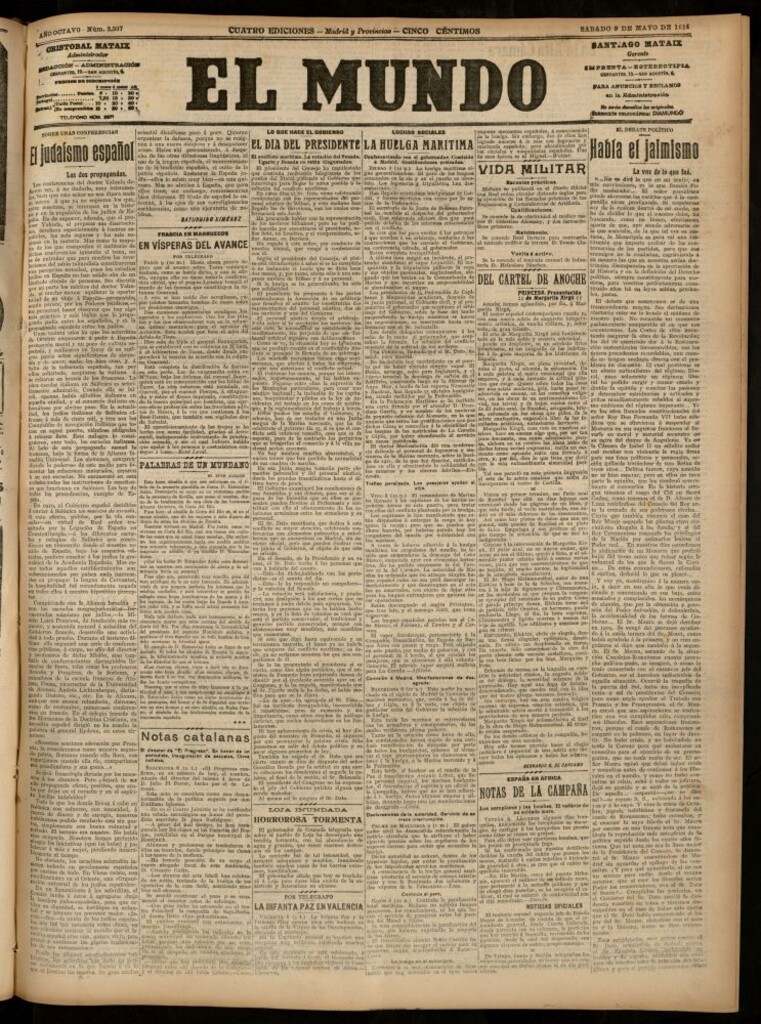 Miniatura de El Mundo del 9 de mayo de 1914 (edición de provincias)