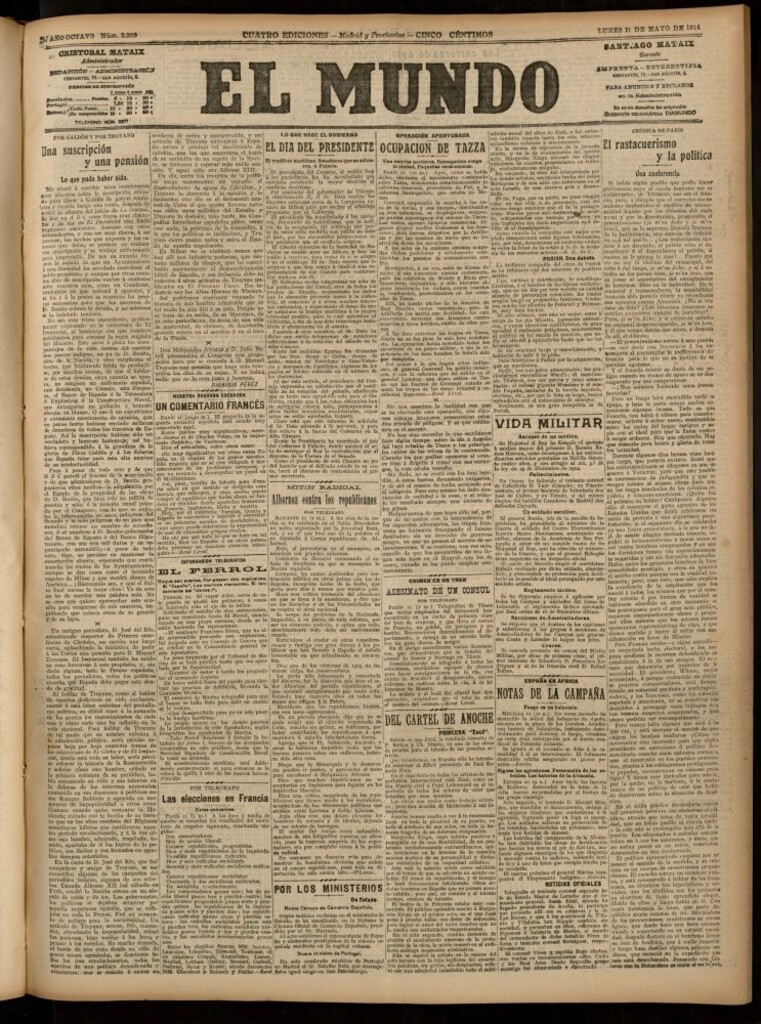 Miniatura de El Mundo del 11 de mayo de 1914 (edición de provincias)