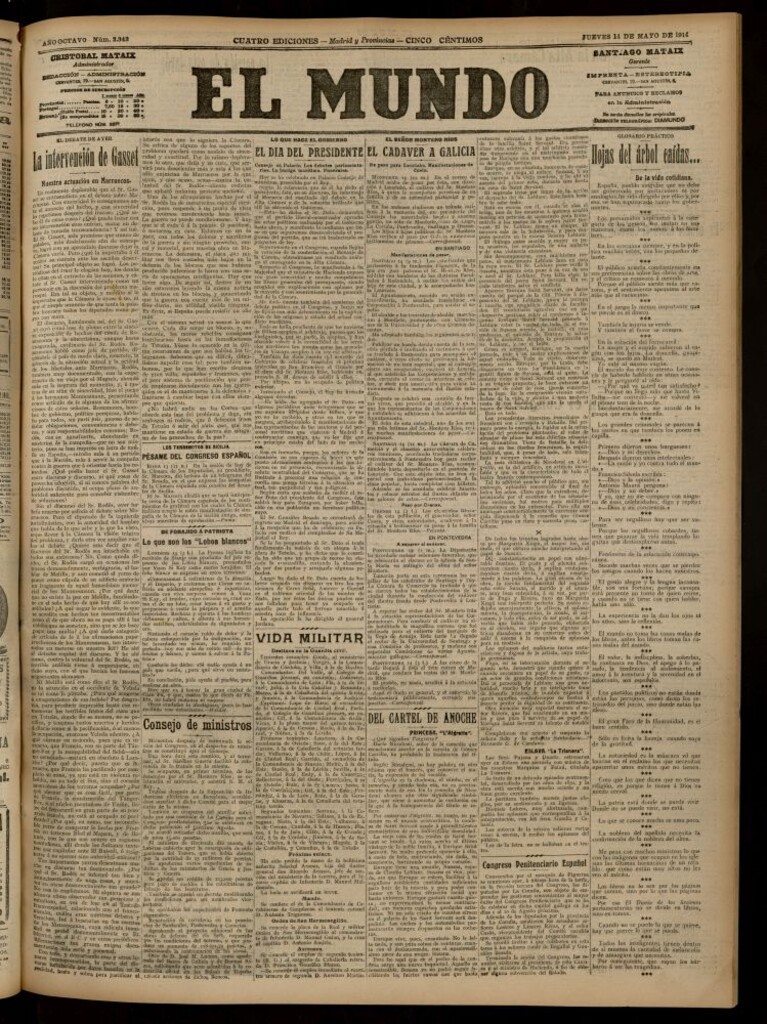 Miniatura de El Mundo del 14 de mayo de 1914