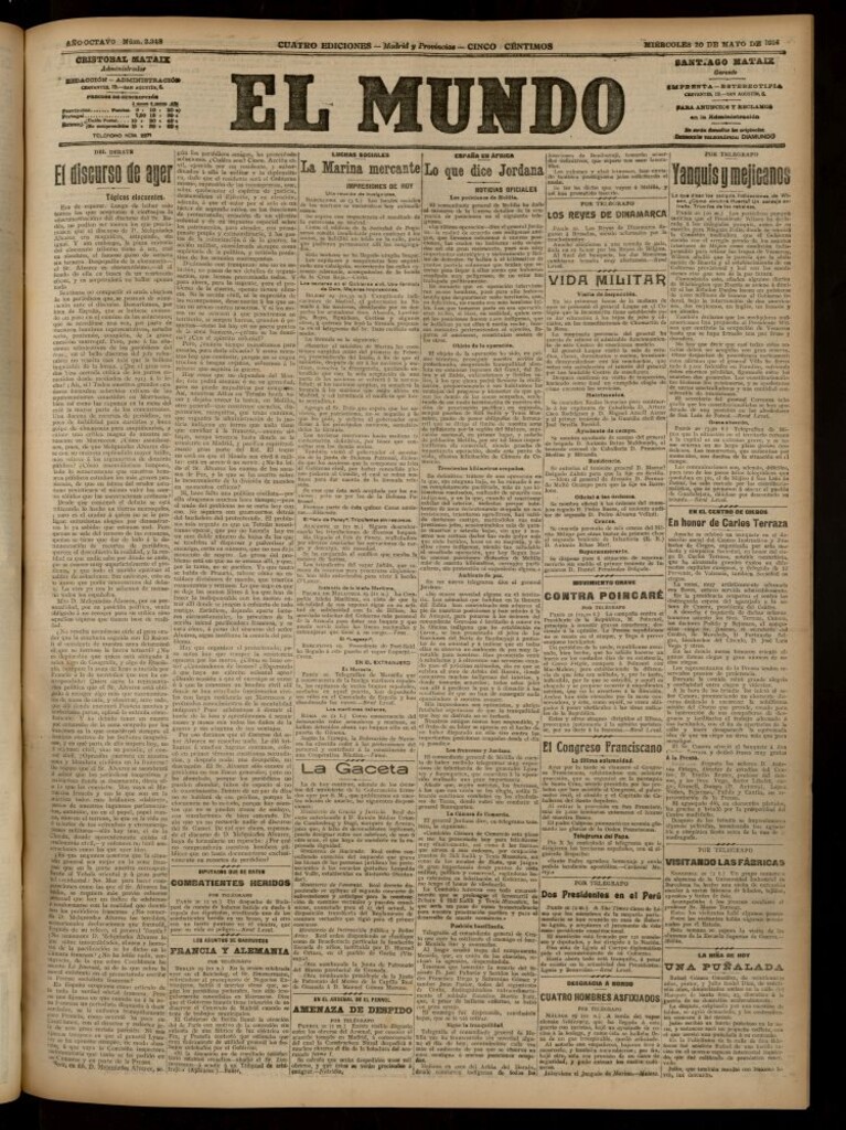 Miniatura de El Mundo del 20 de mayo de 1914