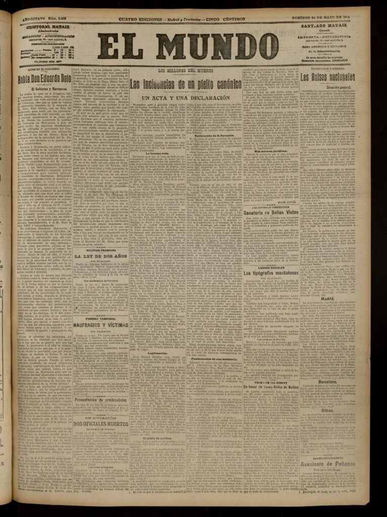 Miniatura de El Mundo del 24 de mayo de 1914