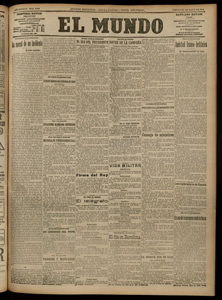Miniatura de El Mundo del 28 de mayo de 1914