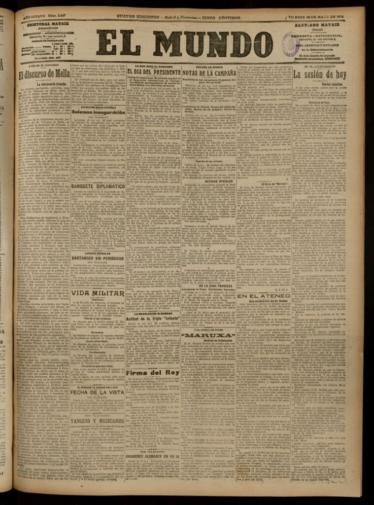 Miniatura de El Mundo del 29 de mayo de 1914