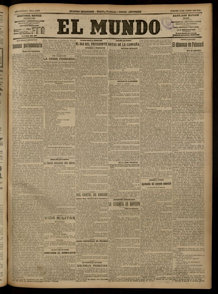 Miniatura de El Mundo del 4 de junio de 1914