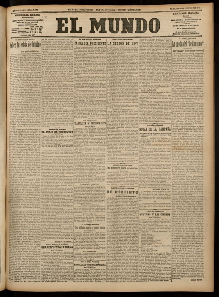 Miniatura de El Mundo del 6 de junio de 1914 (edición de provincias)