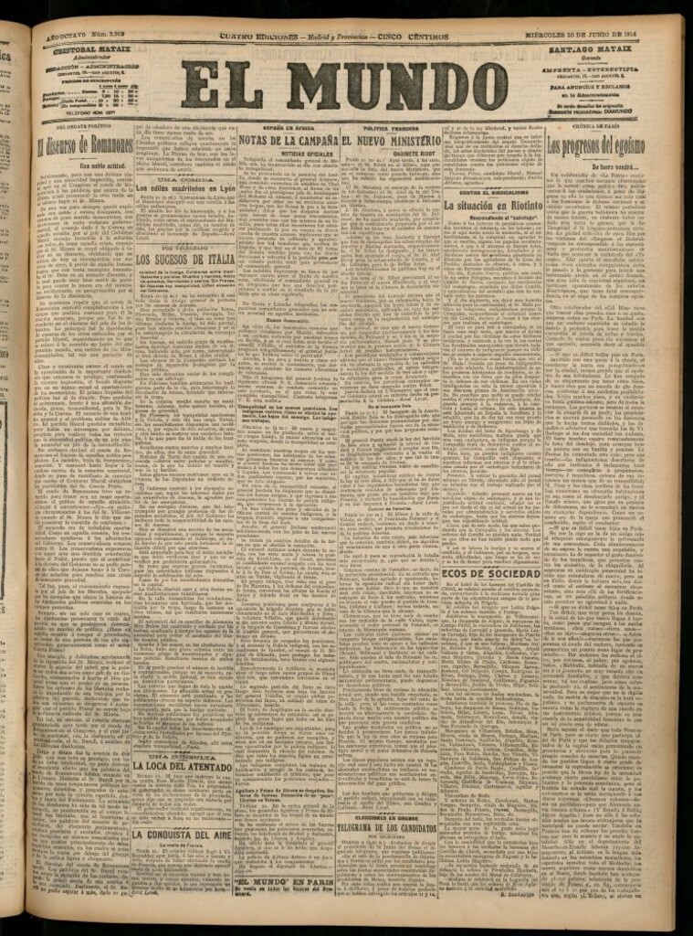 Miniatura de El Mundo del 10 de junio de 1914