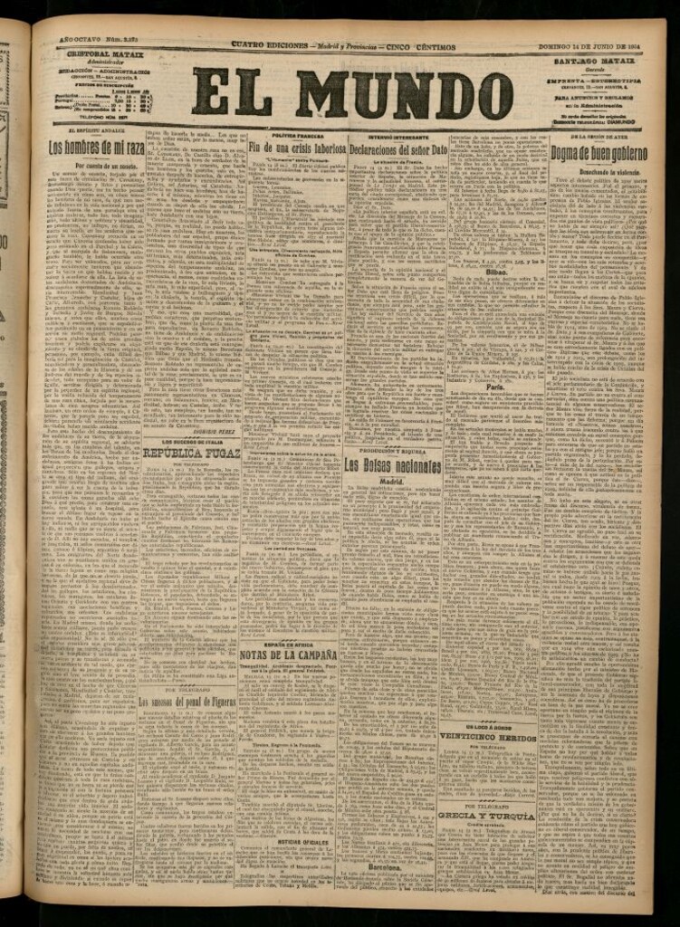 Miniatura de El Mundo del 14 de junio de 1914