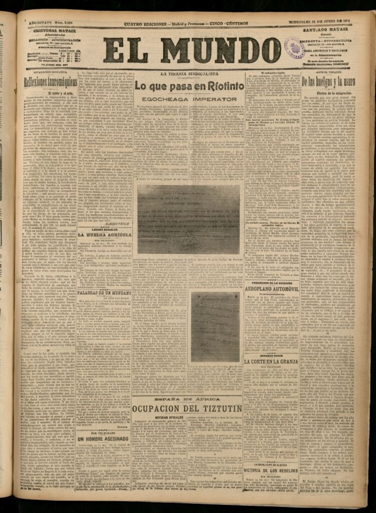 Miniatura de El Mundo del 24 de junio de 1914
