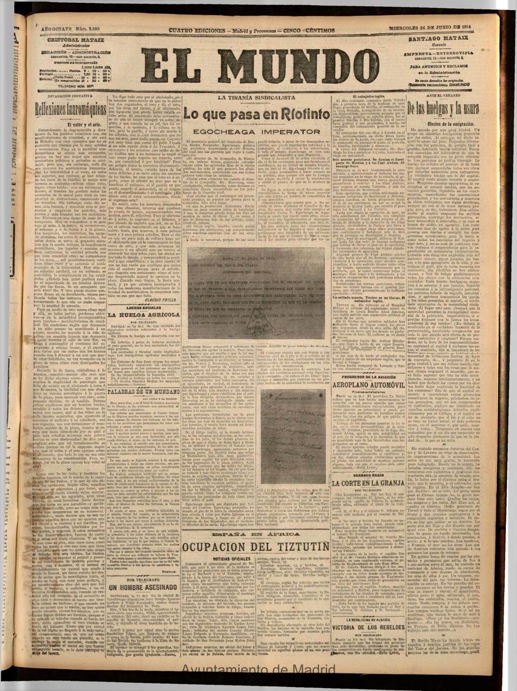 Miniatura de El Mundo del 24 de junio de 1914 (edición de provincias)