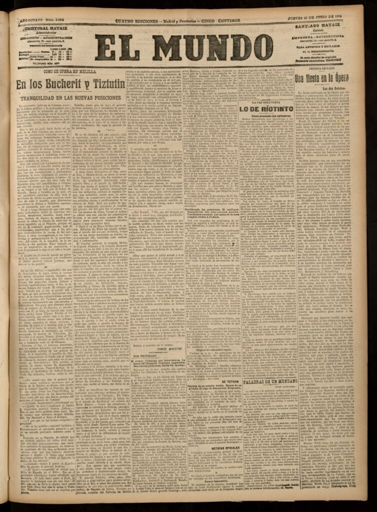 Miniatura de El Mundo del 25 de junio de 1914 (edición de provincias)