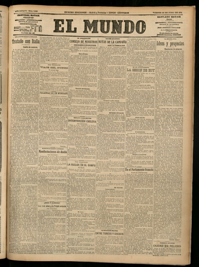 Miniatura de El Mundo del 26 de junio de 1914
