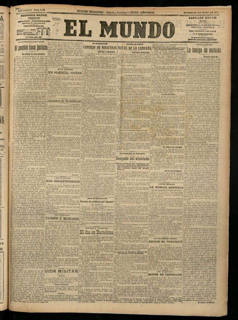 Miniatura de El Mundo del 30 de junio de 1914