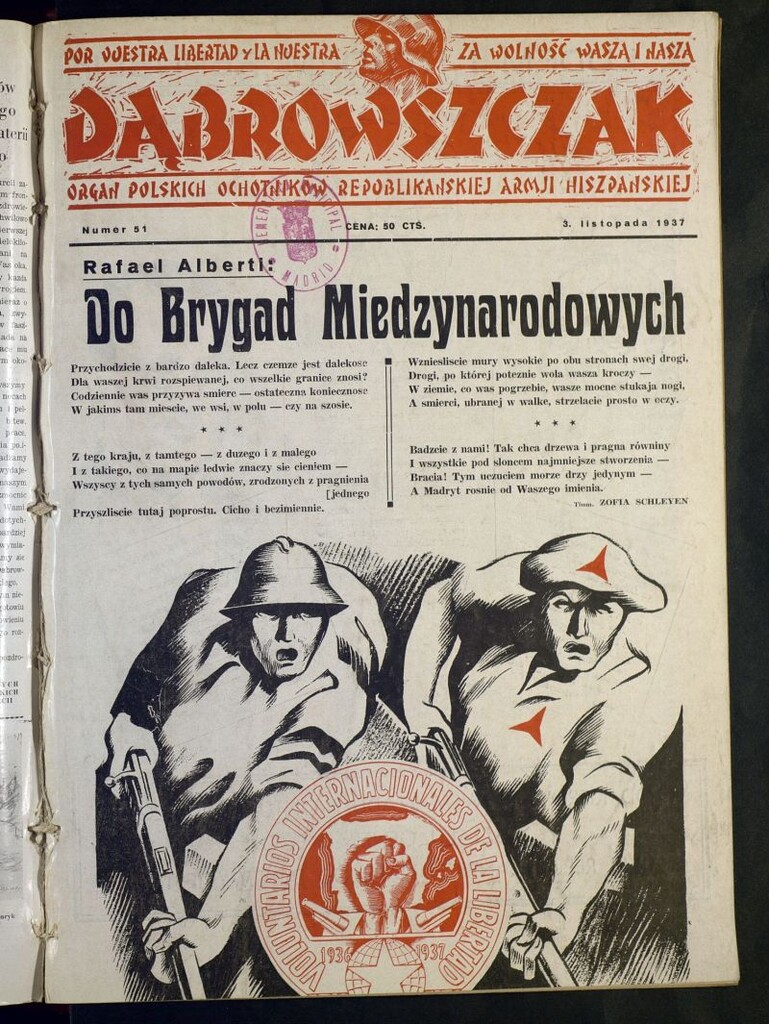 Miniatura de Dabrowszczak : organ bataljonu im. J. Dabrowskiego : 12ª Brygada Miedzynarodowa. 3 listopada, 1937