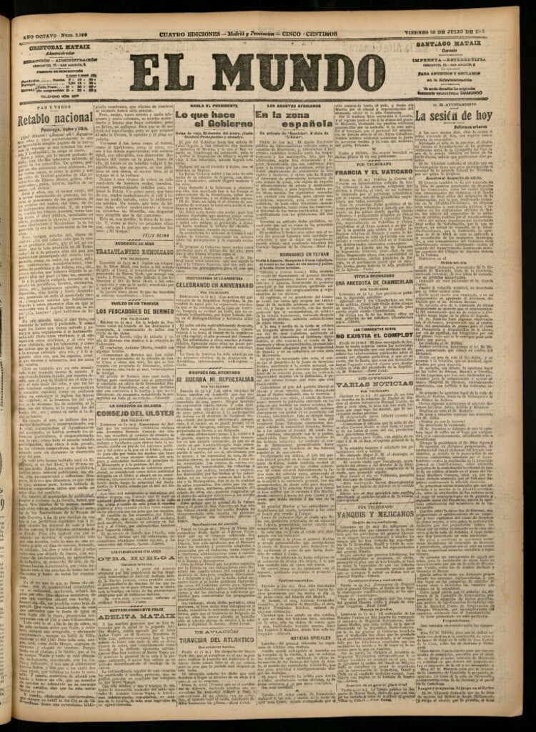 Miniatura de El Mundo del 10 de julio de 1914