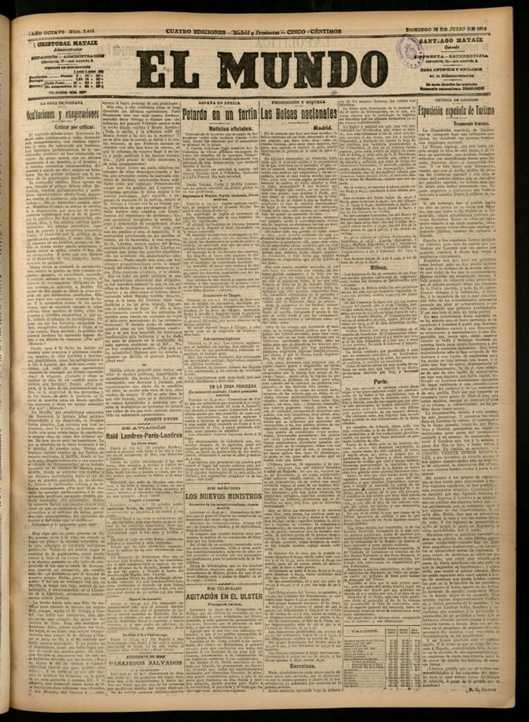 Miniatura de El Mundo del 12 de julio de 1914