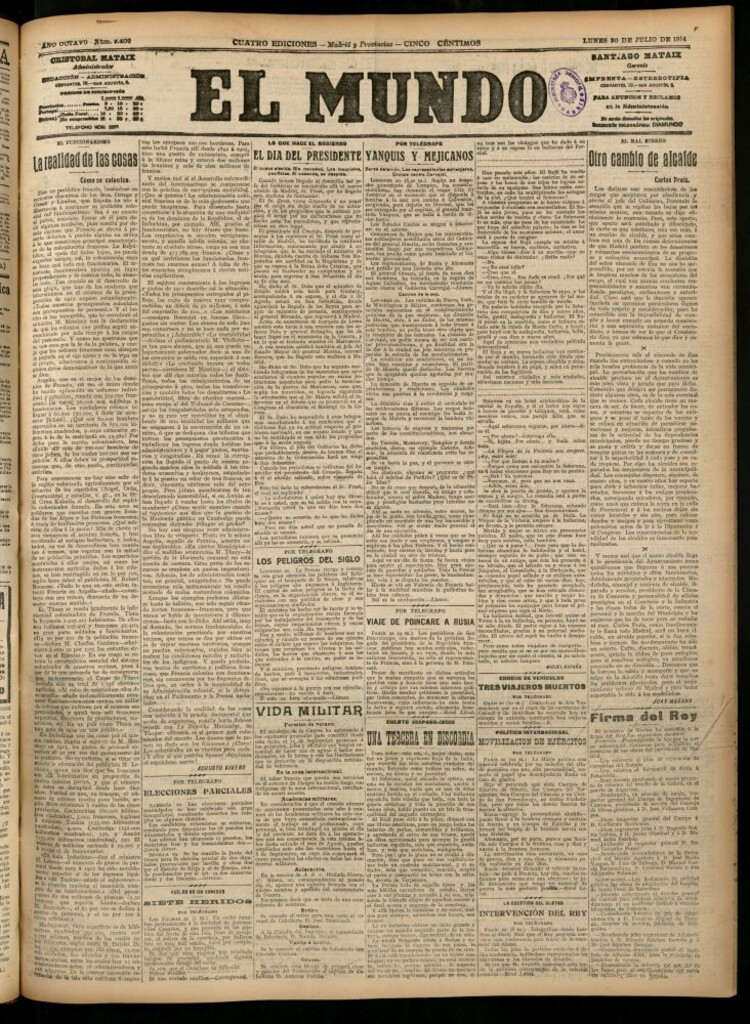 Miniatura de El Mundo del 20 de julio de 1914