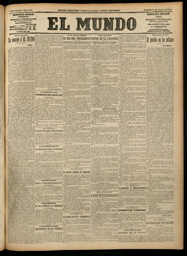 Miniatura de El Mundo del 21 de julio de 1914