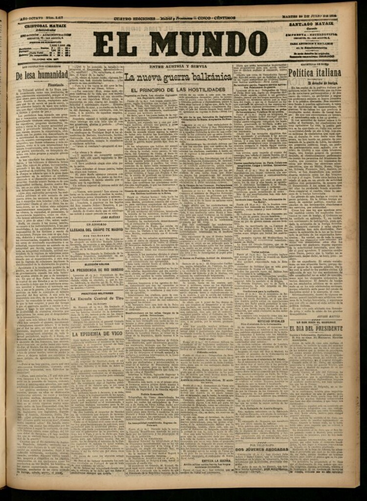 Miniatura de El Mundo del 28 de julio de 1914