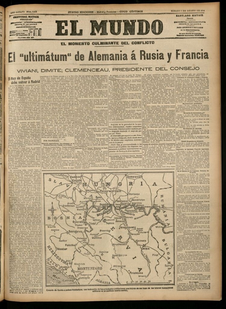 Miniatura de El Mundo del 1 de agosto de 1914