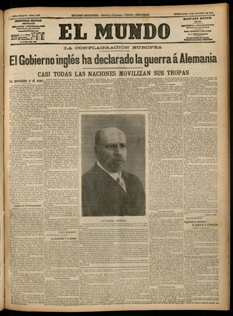 Miniatura de El Mundo del 5 de agosto de 1914