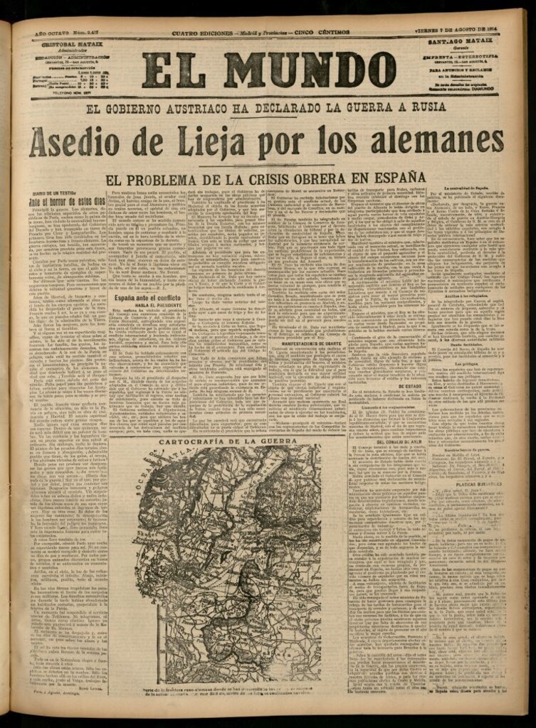 Miniatura de El Mundo del 7 de agosto de 1914
