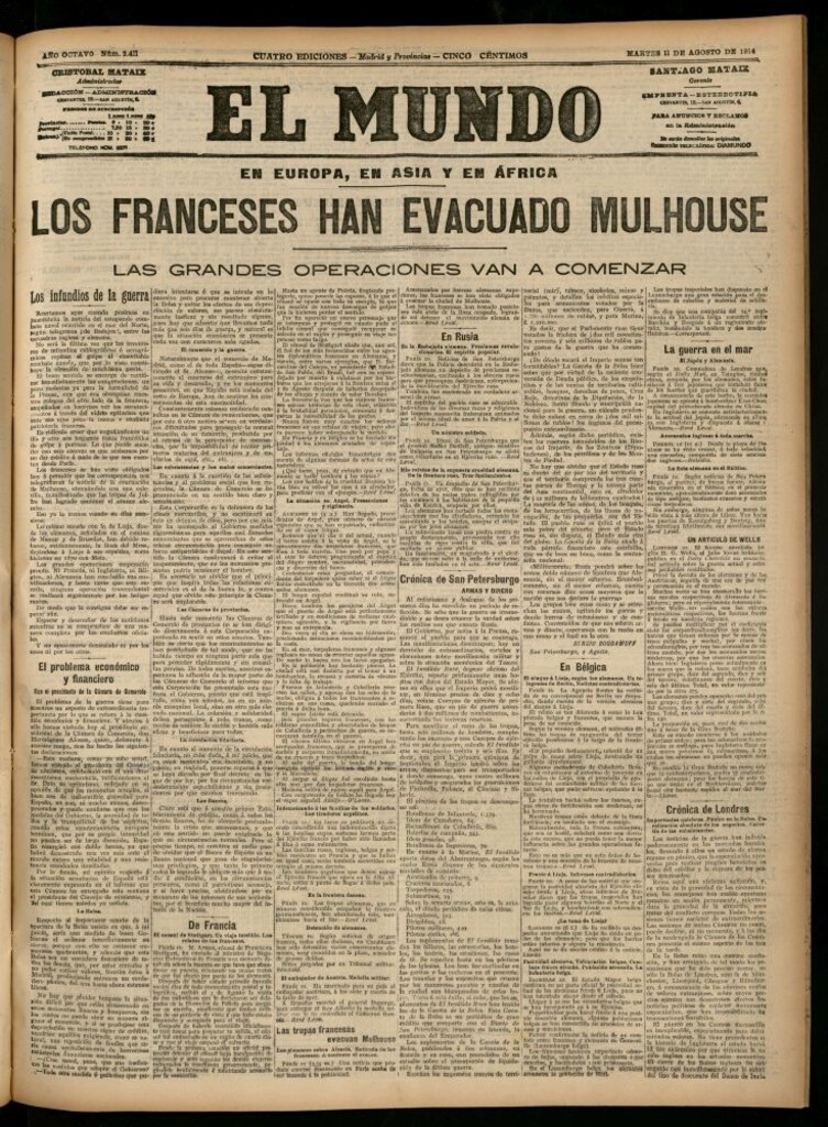 Miniatura de El Mundo del 11 de agosto de 1914
