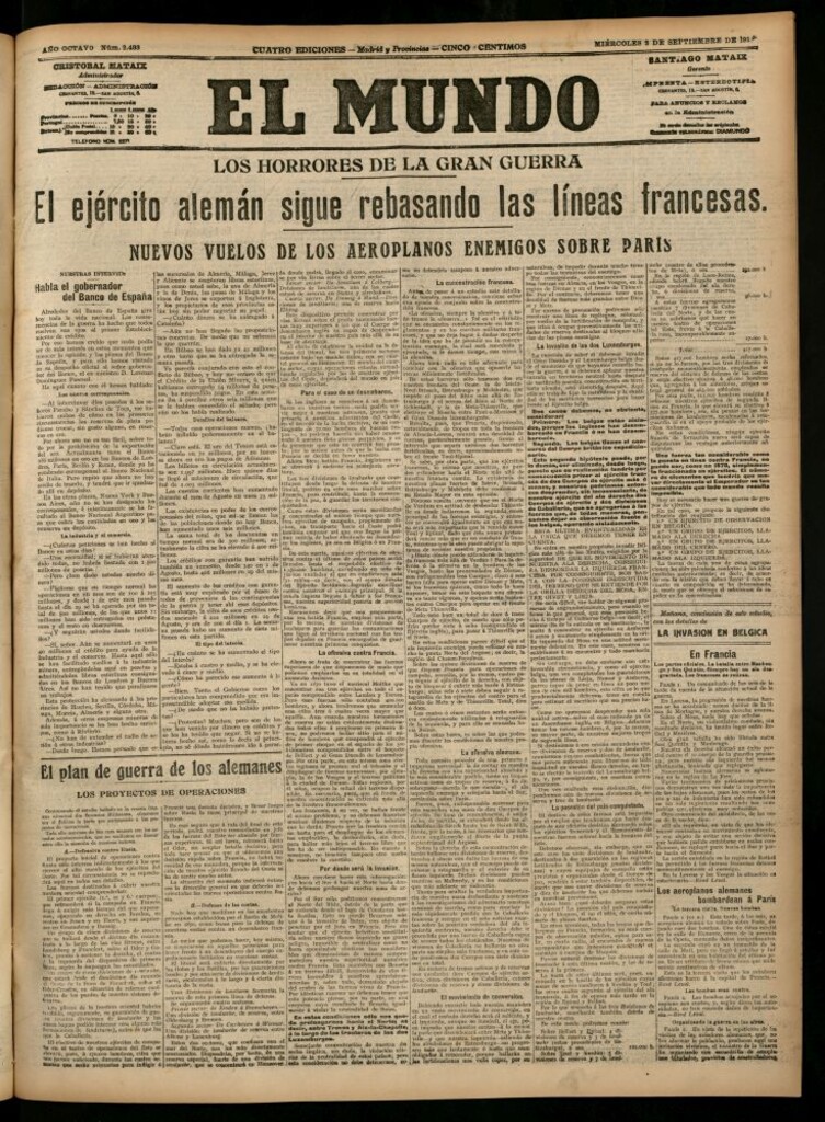 Miniatura de El Mundo del 2 de septiembre de 1914