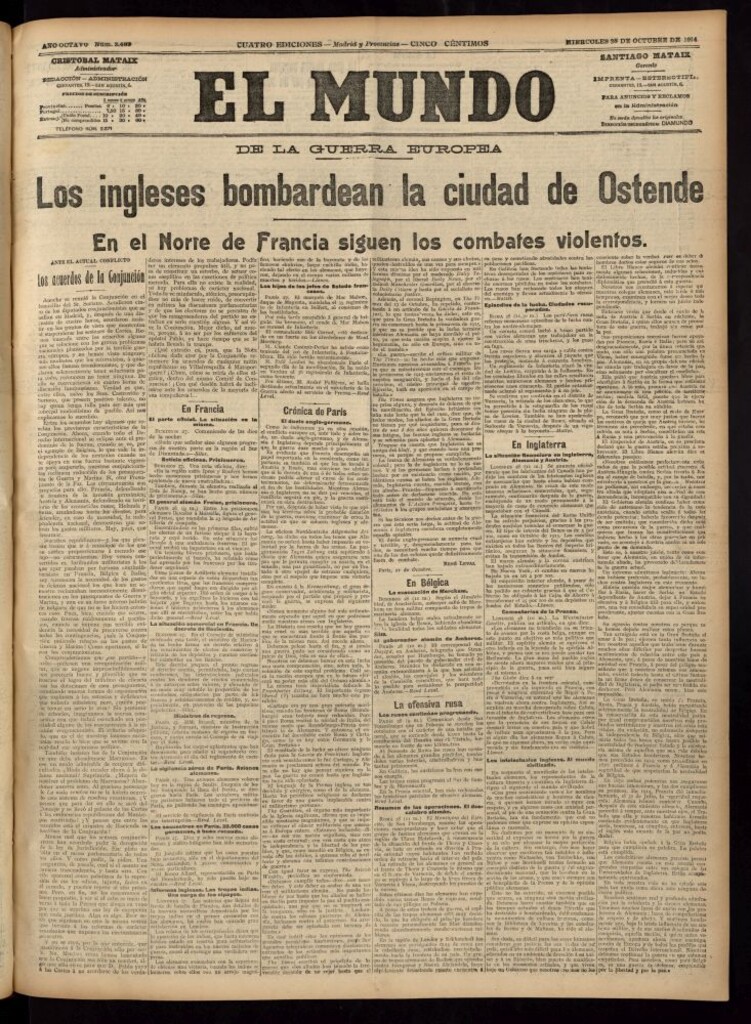 Miniatura de El Mundo del 28 de octubre de 1914