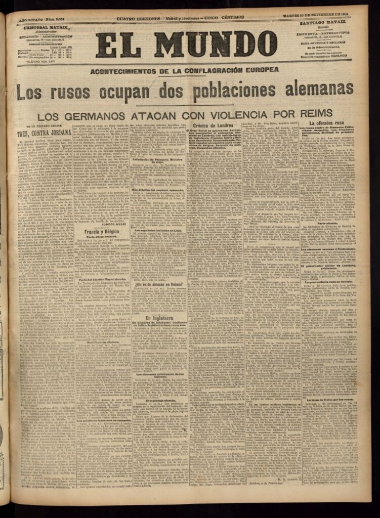 Miniatura de El Mundo del 10 de noviembre de 1914