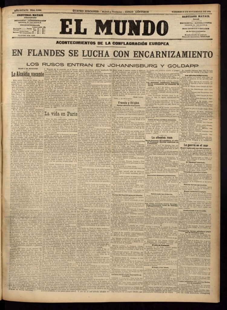 Miniatura de El Mundo del 13 de noviembre de 1914