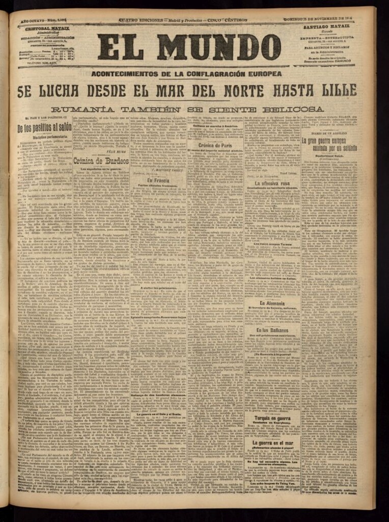 Miniatura de El Mundo del 15 de noviembre de 1914