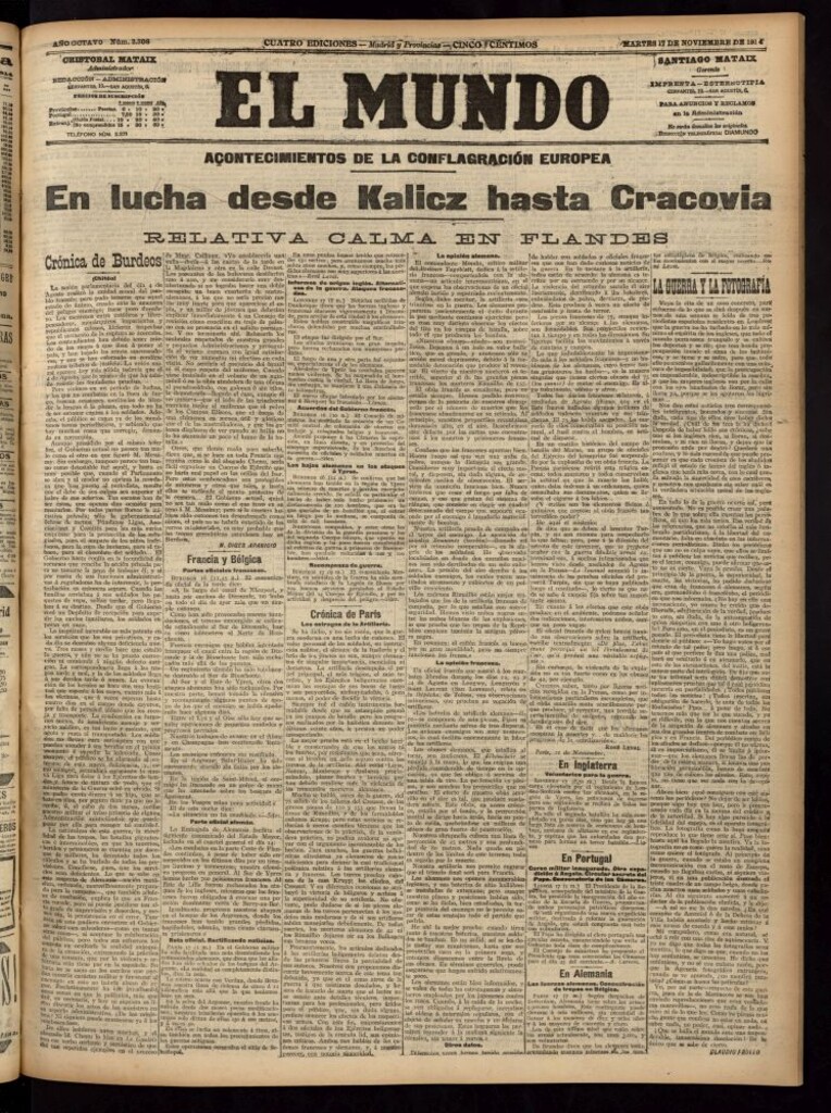 Miniatura de El Mundo del 17 de noviembre de 1914