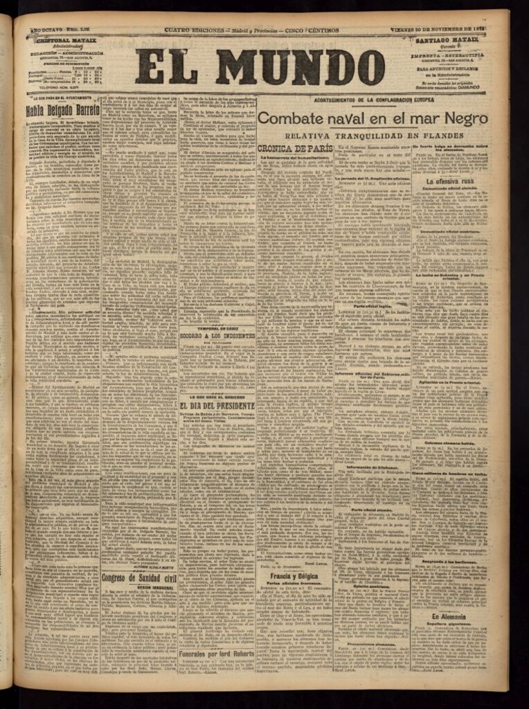 Miniatura de El Mundo del 20 de noviembre de 1914