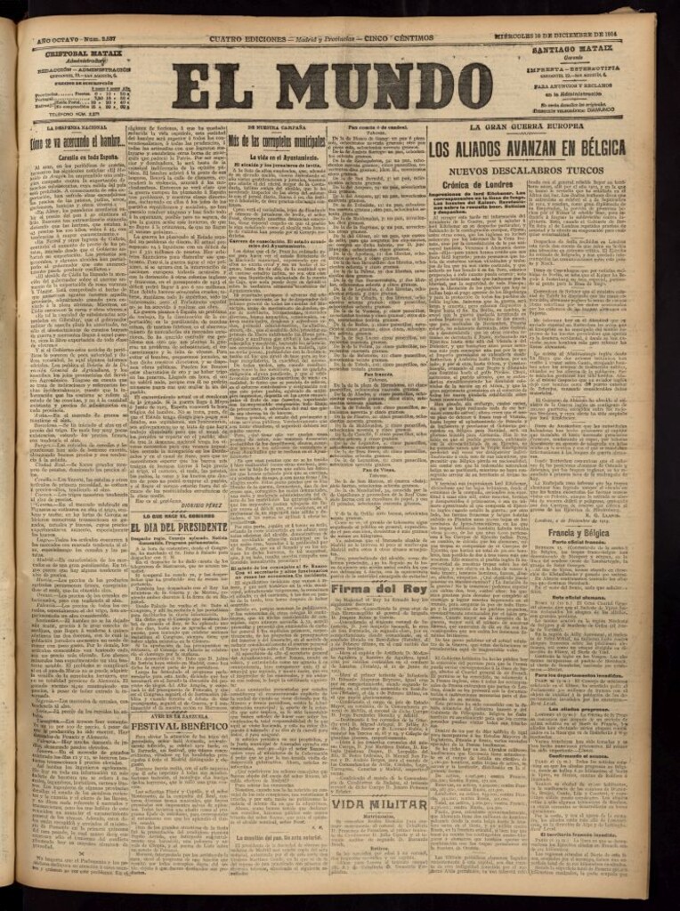 Miniatura de El Mundo del 16 de diciembre de 1914