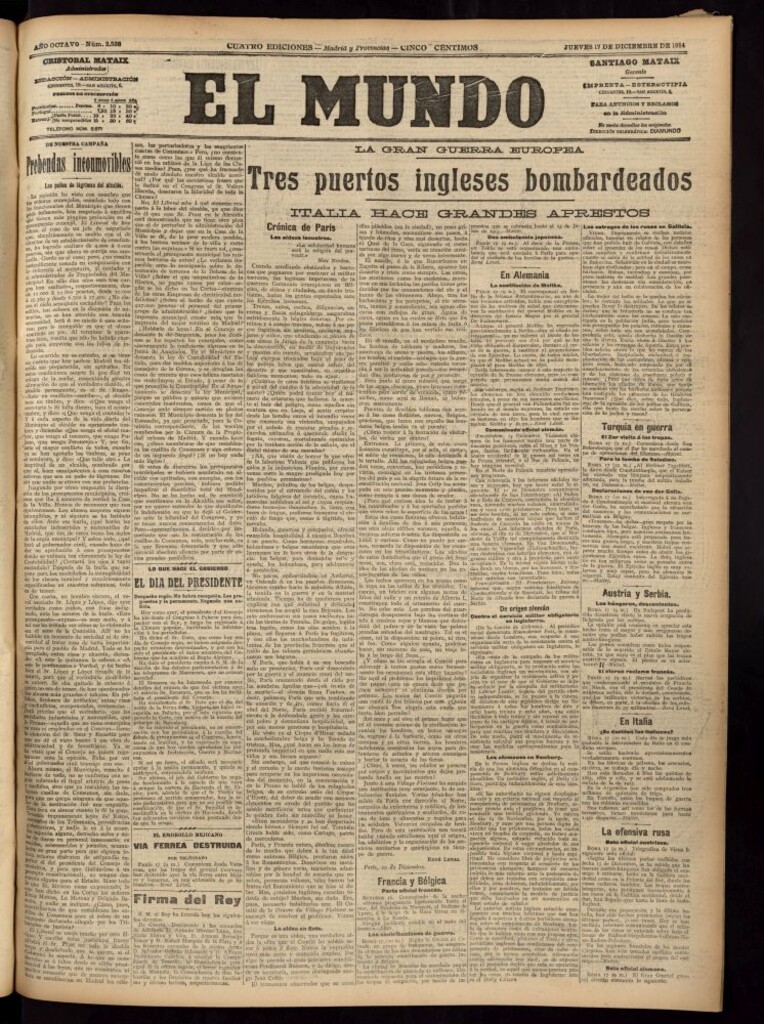 Miniatura de El Mundo del 17 de diciembre de 1914