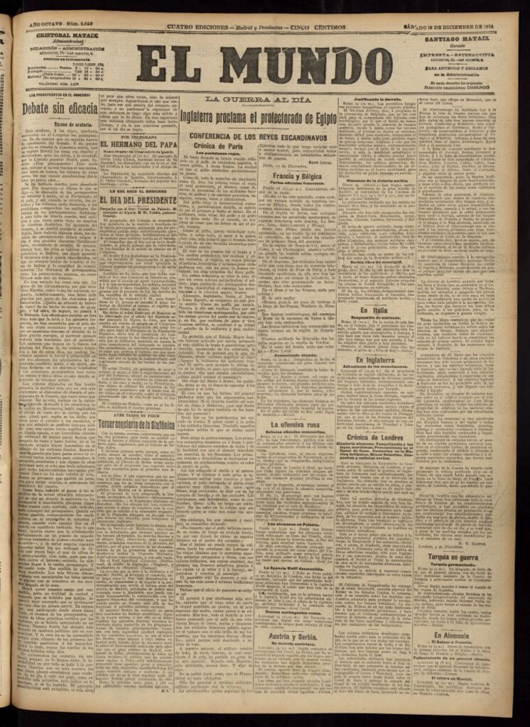 Miniatura de El Mundo del 19 de diciembre de 1914