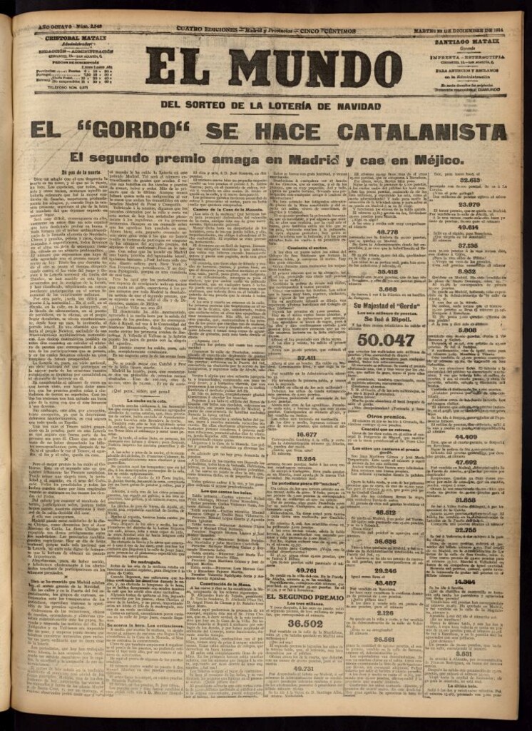 Miniatura de El Mundo del 22 de diciembre de 1914