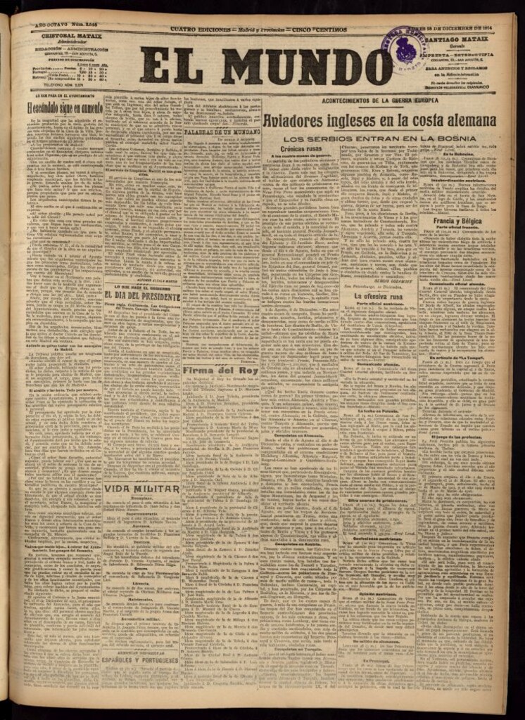 Miniatura de El Mundo del 28 de diciembre de 1914