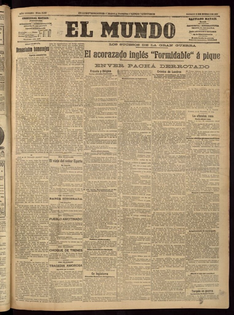 Miniatura de El Mundo del 2 de enero de 1915