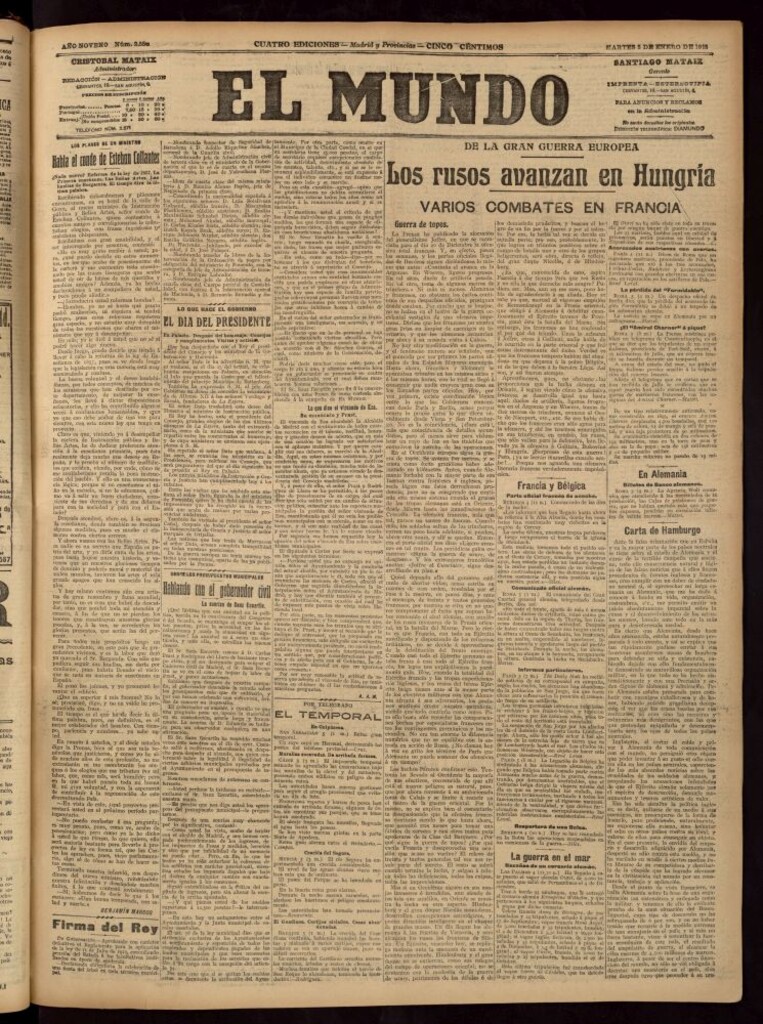Miniatura de El Mundo del 5 de enero de 1915