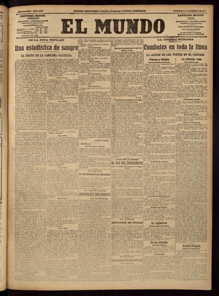 Miniatura de El Mundo del 10 de enero de 1915