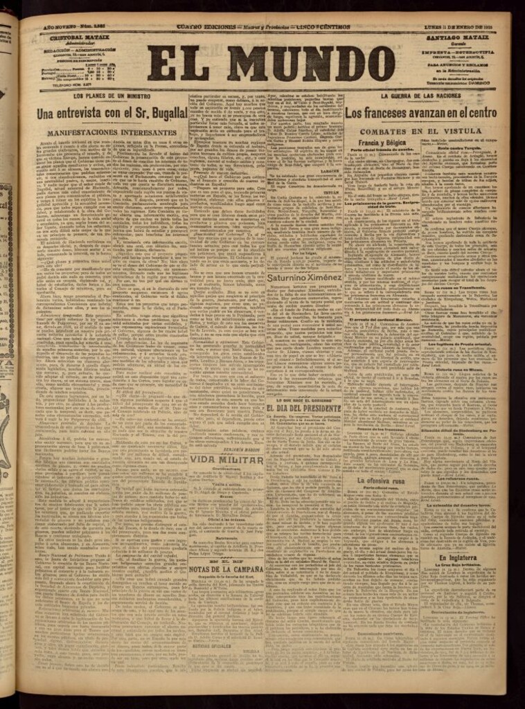 Miniatura de El Mundo del 11 de enero de 1915