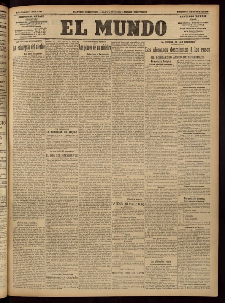 Miniatura de El Mundo del 12 de enero de 1915