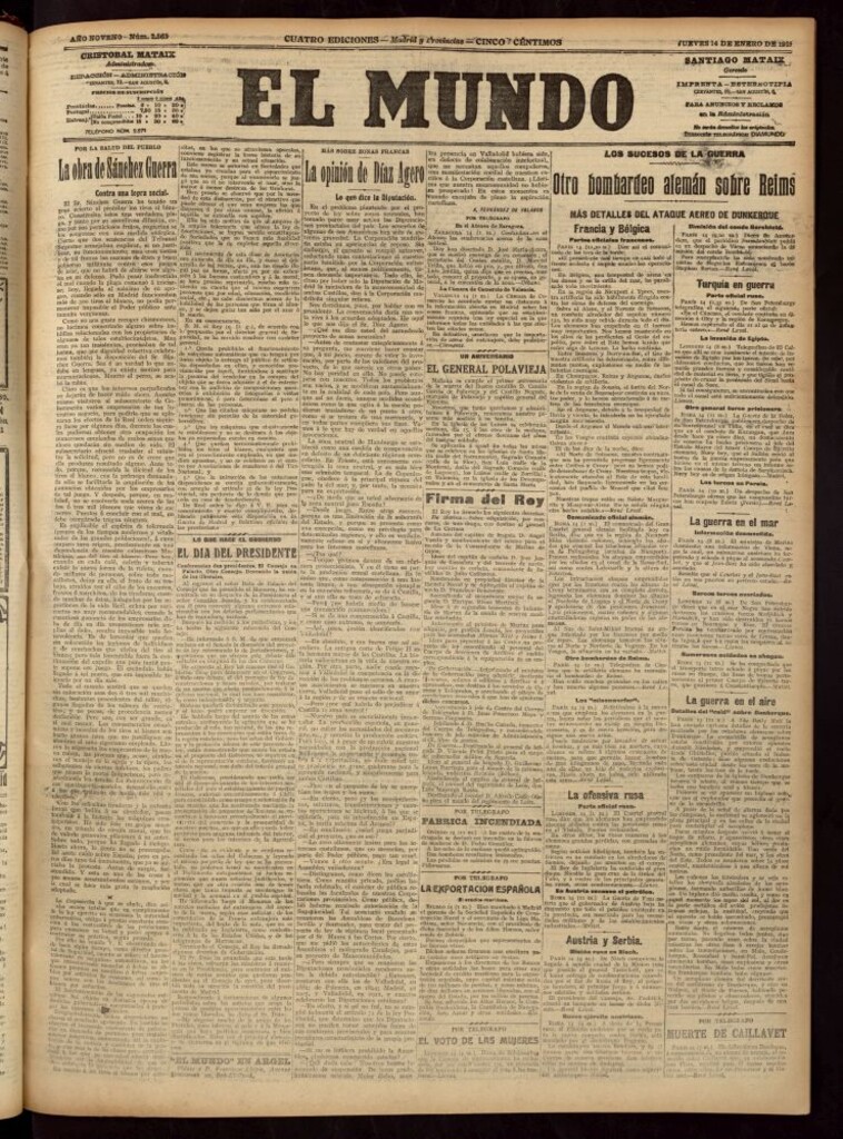 Miniatura de El Mundo del 14 de enero de 1915